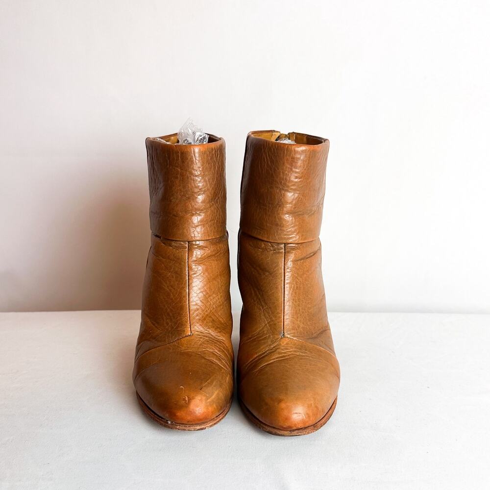 RAG & BONE Newbury Leather Bootie in Cognac Tan Sz. 38.5 - Picture 5 of 8